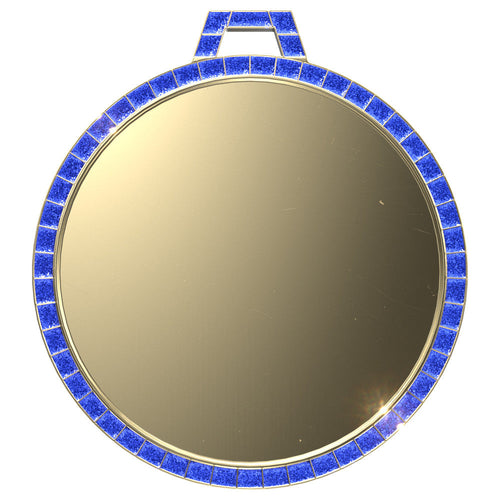Gold Blue GEM Insert (2-1/4")