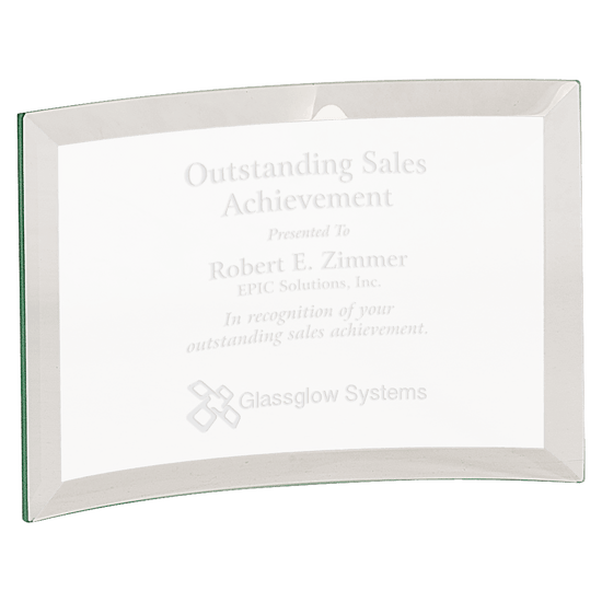 Jade Glass Crescent Award — Size and Thickness