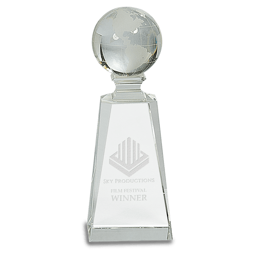 7 3/4" Crystal Globe on Clear Tower
