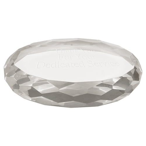 4" x 2 3/4" Clear Oval Crystal Paperweight