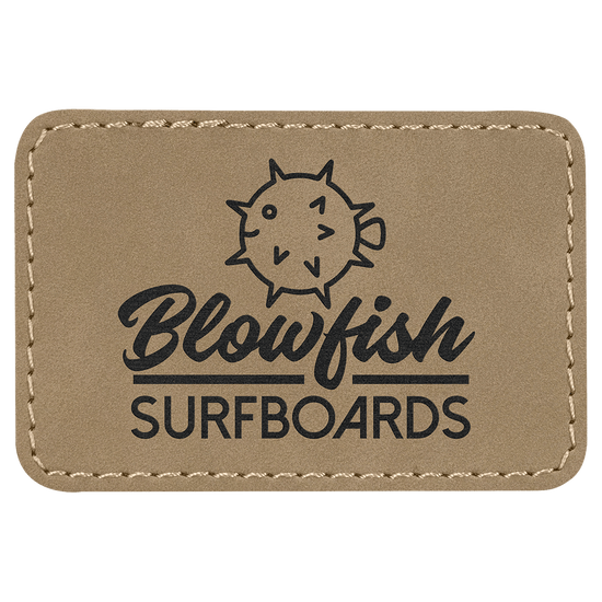 3" x 2" Rectangle Laserable Leatherette Patch with Adhesive