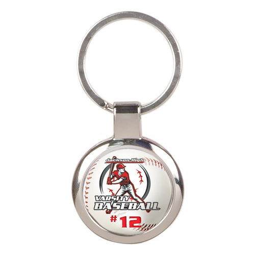 1 1/2" Round Keychain with White DynaSub Insert