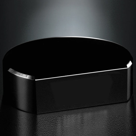 Cut-Circle Black Glass Award Base — Height