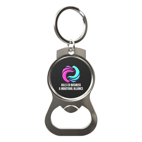 Express Bottle Opener Round Key Tag w/ Split Ring