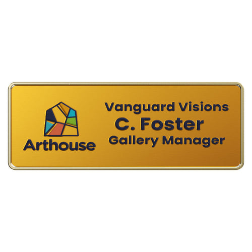Express Texture Tone® Rectangle Metal Name Badge