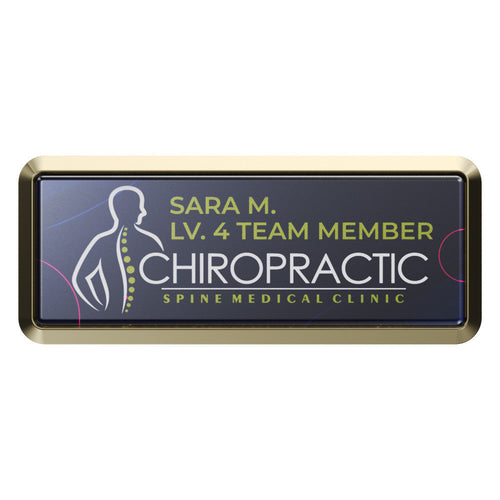 Express Vibraprint® Rectangle Name Badge Holder w/ Magnet Back
