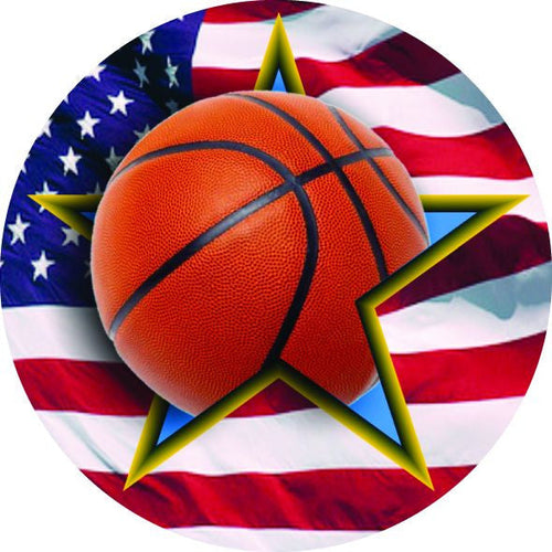Basketball Vibraprint® Patriotic Label