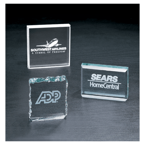 3 3/4" x 3 3/4" Clear Square Acrylic Paperweight
