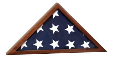 25 1/2" x 12 3/4" Genuine Walnut Flag Display Case