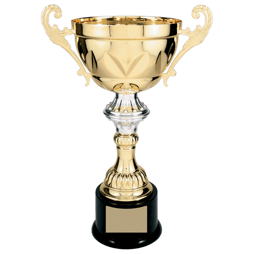 14 1/2" Gold Completed Metal Cup Trophy on Plastic Base