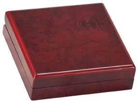 4 1/4" x 4 1/4" Rosewood Finish Medal Box