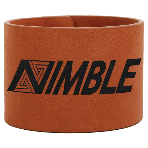 9 1/2" x 2" Rawhide Laserable Leatherette Cuff Bracelet