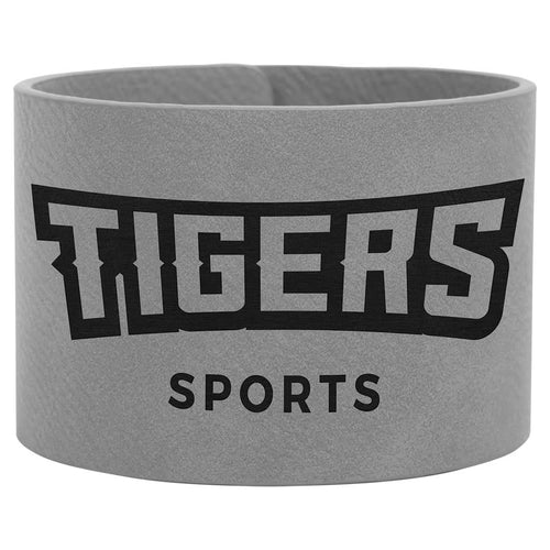 9 1/2" x 2" Gray Laserable Leatherette Cuff Bracelet