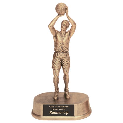 9 1/2" Antique Gold Male Basketball Resin