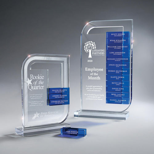 Clear Lucite Perpetual Award – Small, Blue