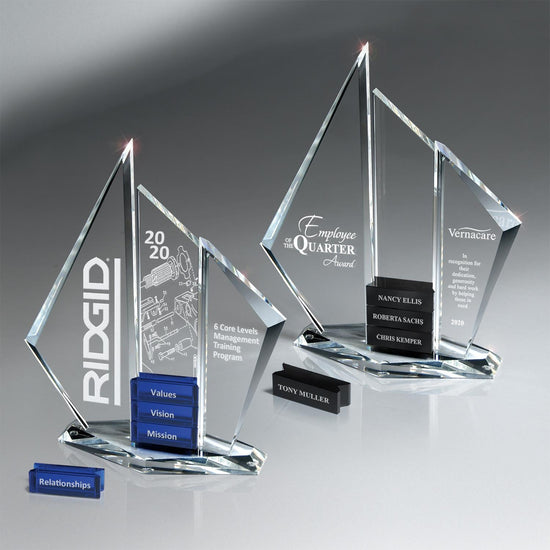 Optic Crystal Tri-Pinnacle Perpetual Tower