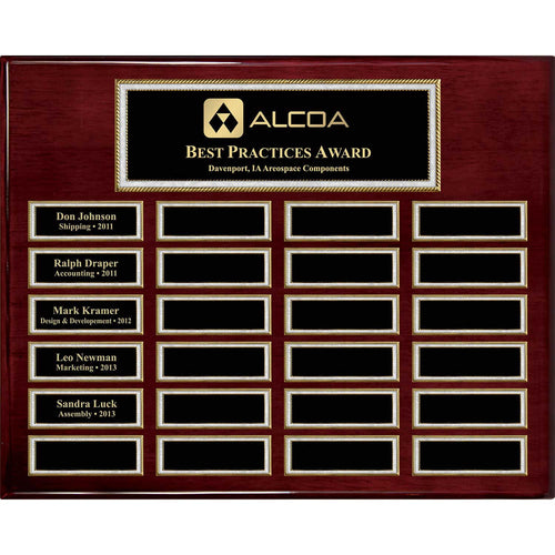 Rosewood Piano Pearl Border Perpetual Plaque – 24 Plates