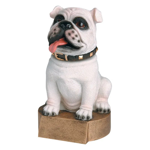 Mascot Bobble Head Bulldog White - 6"