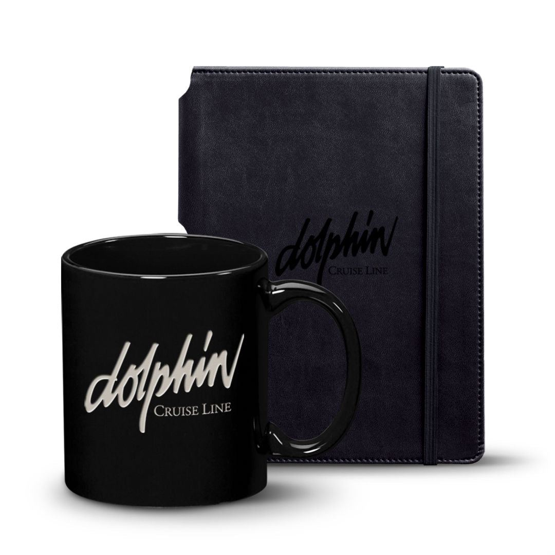 Eccolo® Tempo Journal/Malibu Mug Set — Black — G410-1001-BK