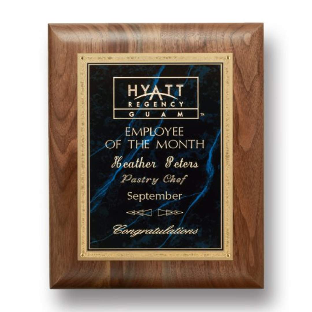 Gemstone Plaque — Wood, Plate Color and Size
