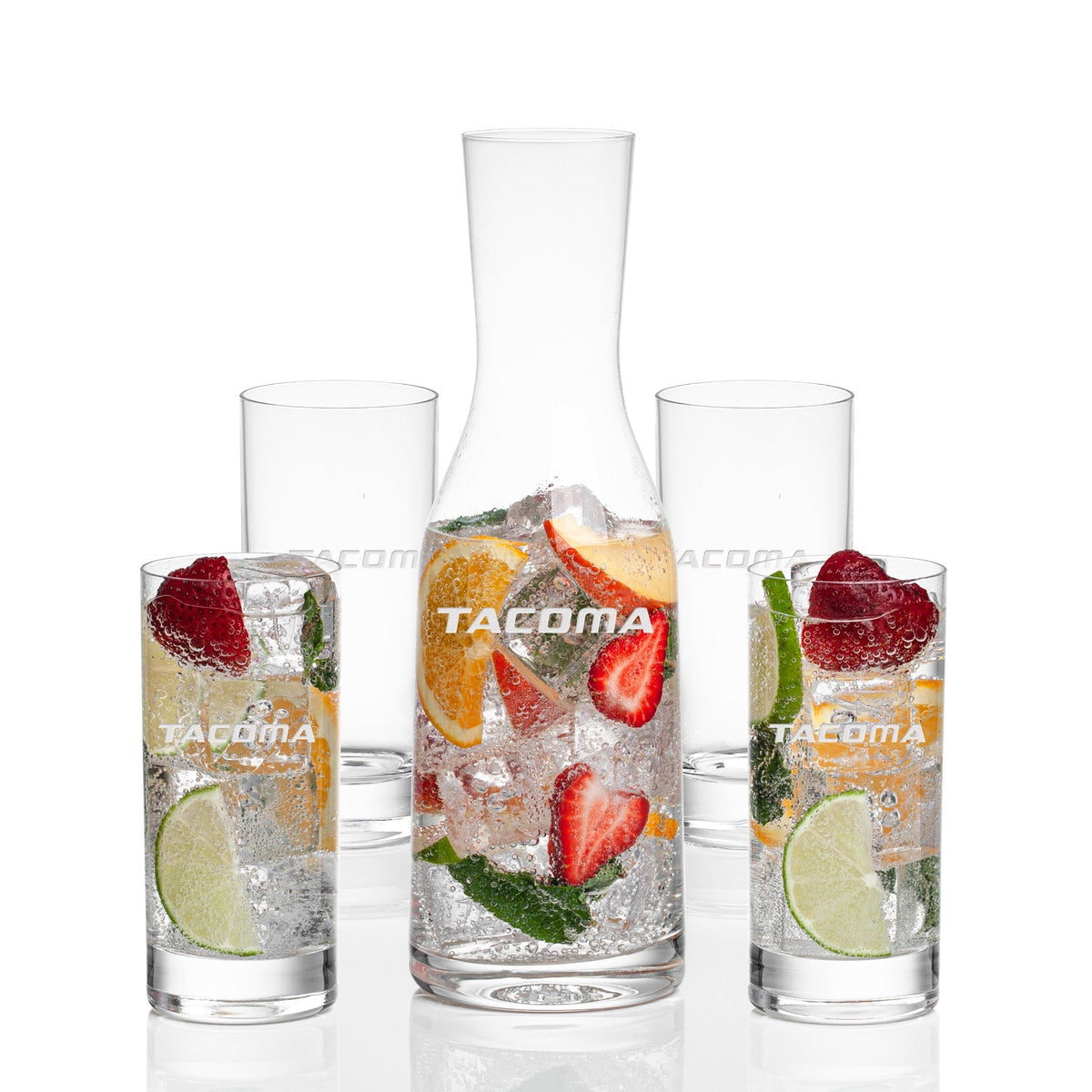 Caldmore Carafe & Dresden Beverage — Deep Etch example; representative set photo