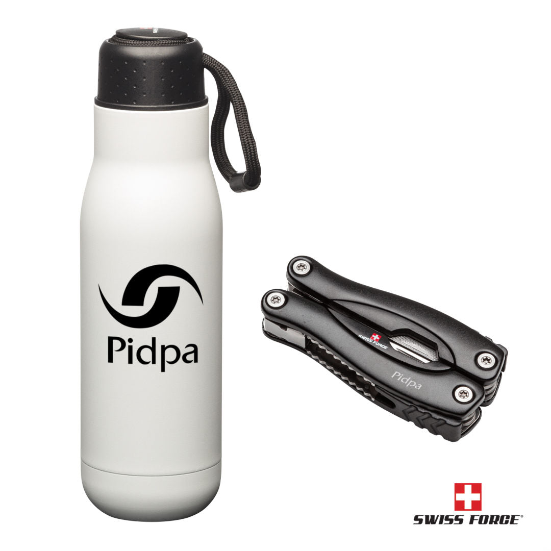 Swiss Force® Bonam Bottle & Multi-Tool Gift Set — White — G360-770-WH