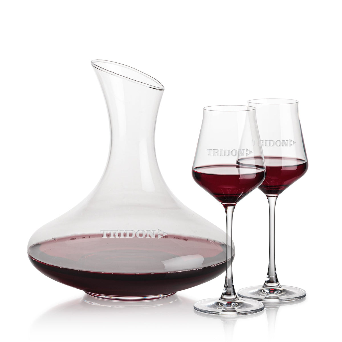 Innisfil Carafe & Bretton Wine — Deep Etch example; representative set photo