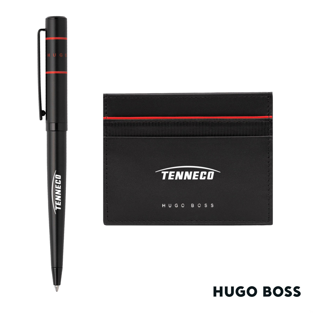 Hugo Boss® Gear Card Holder/Ribbon Matrix Ballpoint Pen