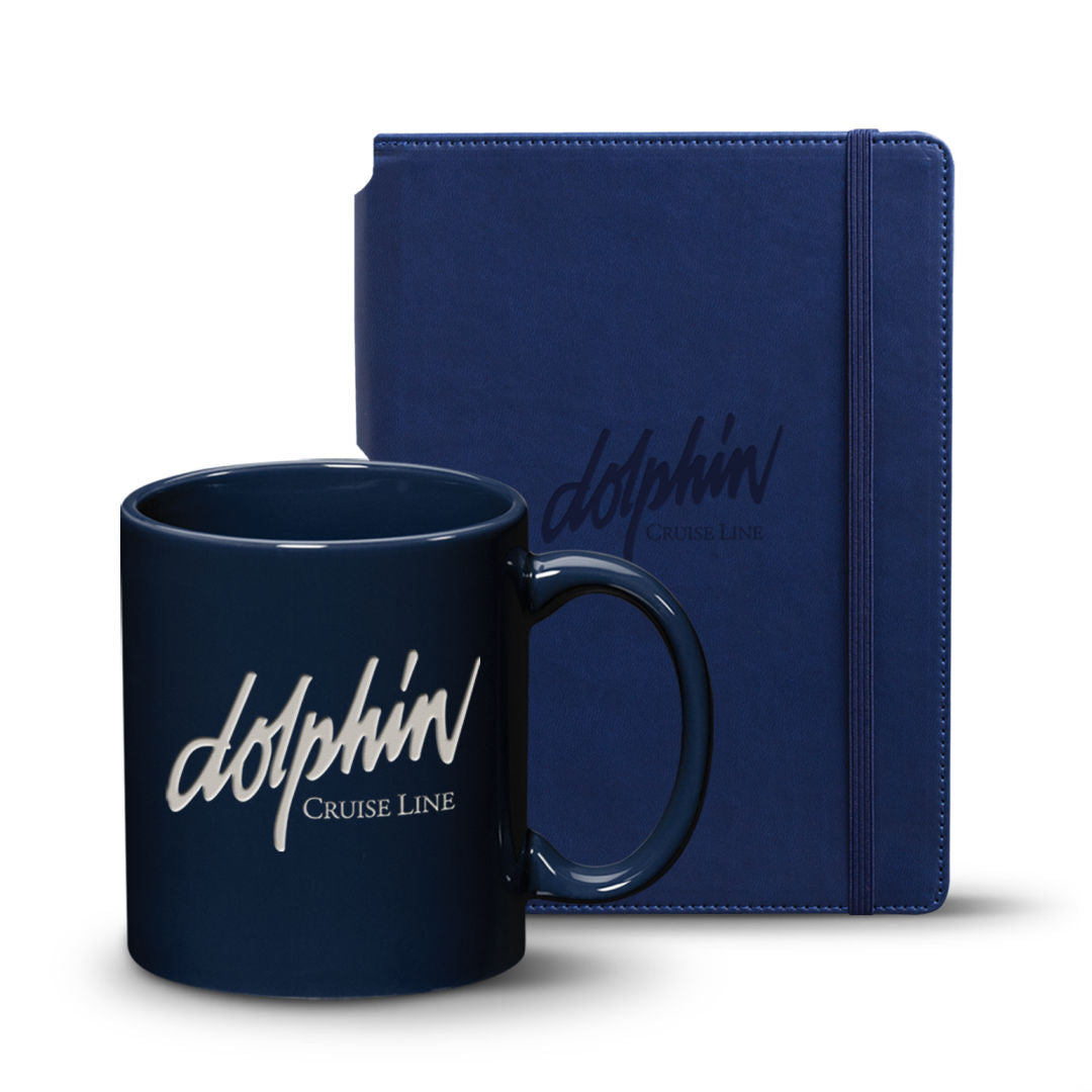 Eccolo® Tempo Journal/Malibu Mug Set — Navy Blue — G410-1001-NB