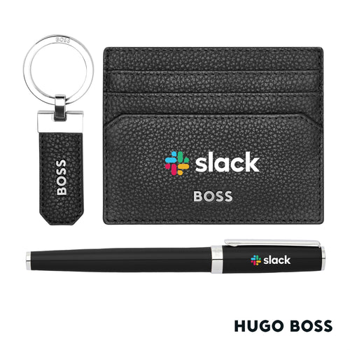 Hugo Boss® Rollerball Pen, Key Ring & Card Holder Set
