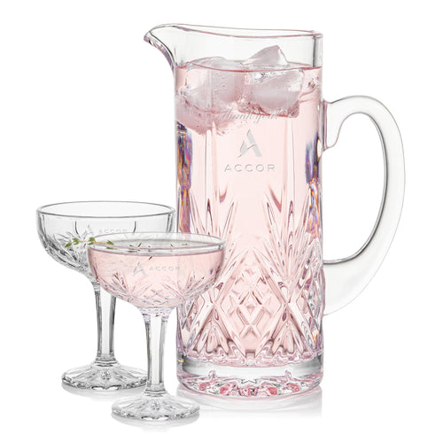 Brinkley Pitcher & Cocktail Coupes Set