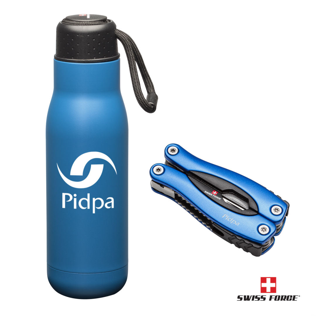 Swiss Force® Bonam Bottle & Multi-Tool Gift Set — Blue — G360-770-BL