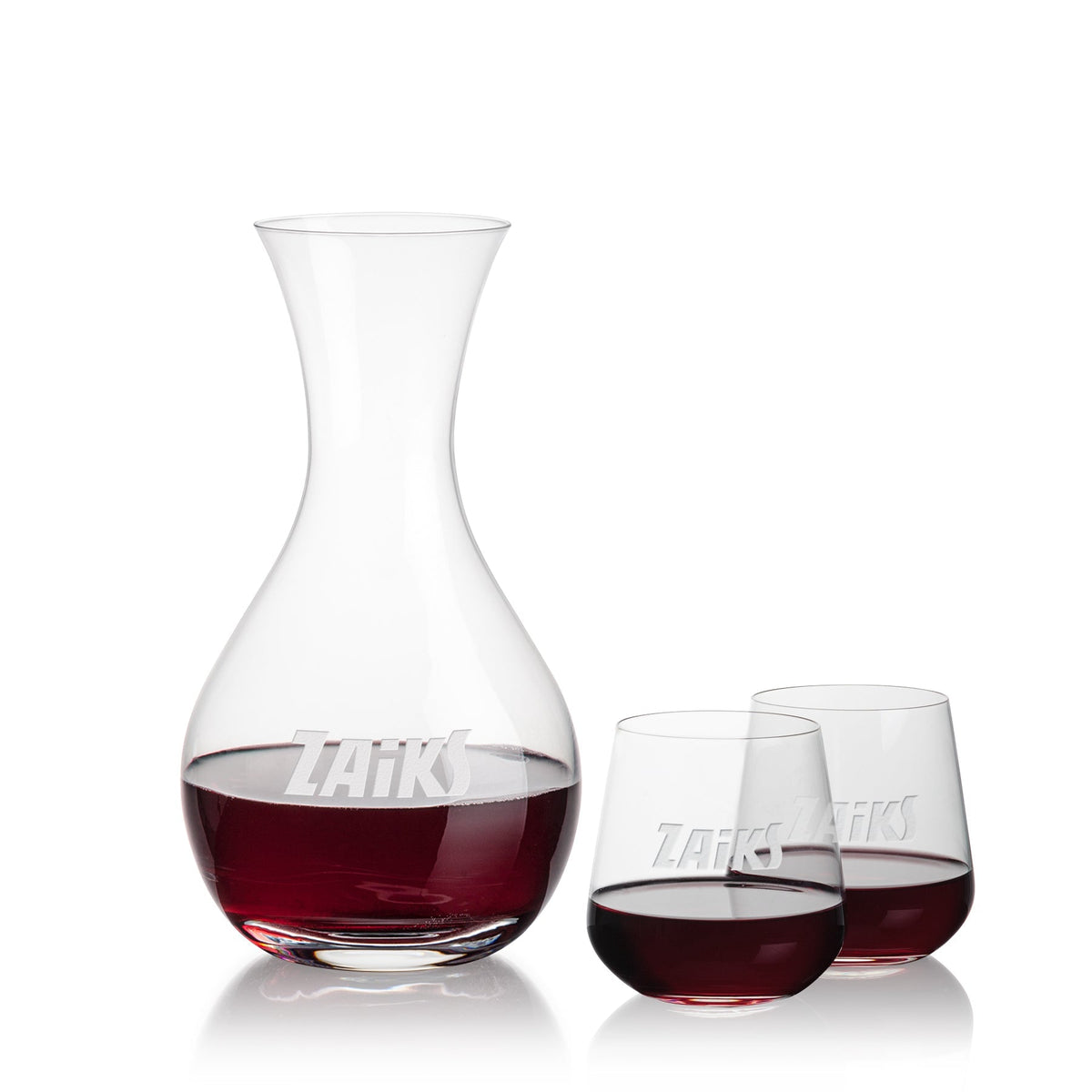 Adelita Carafe & Howden Stemless Wine — Deep Etch example; representative set photo