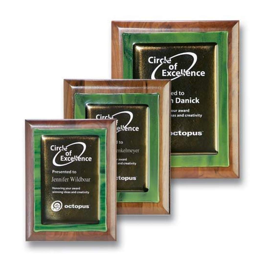 Metallic Fusion Plaque Walnut/Green