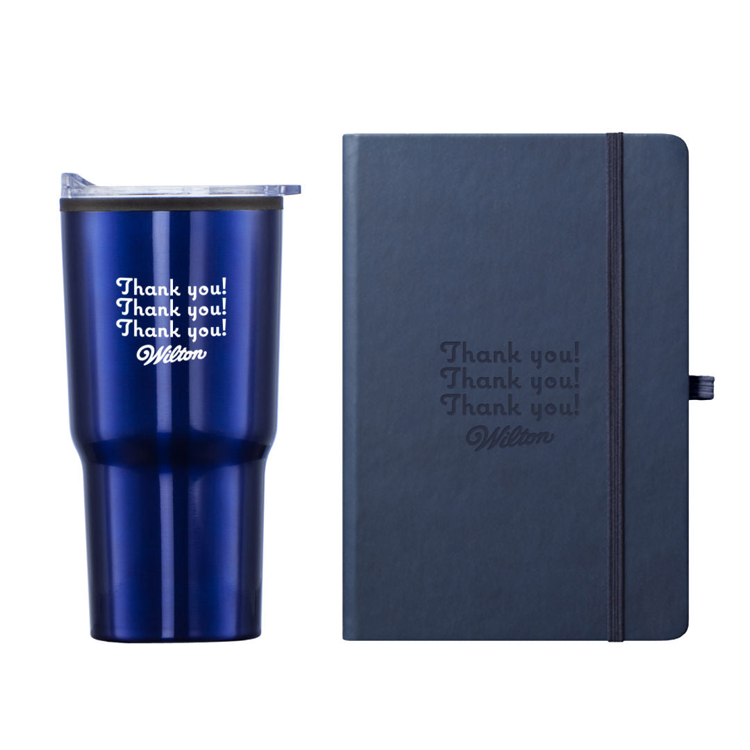 Eccolo® Cool Journal/Bexley Tumbler Gift Set — Blue PMS540 — G401-101-BL