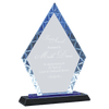 Blue Accent Glass Award — 9 Inches, Diamond or Rectangle