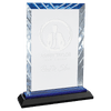 Blue Accent Glass Award — 8 Inches, Fan, Flame or Rectangle