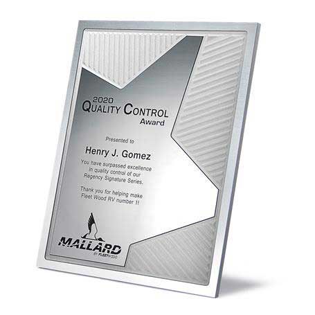 Grooved Brilliance Plaque — Silver