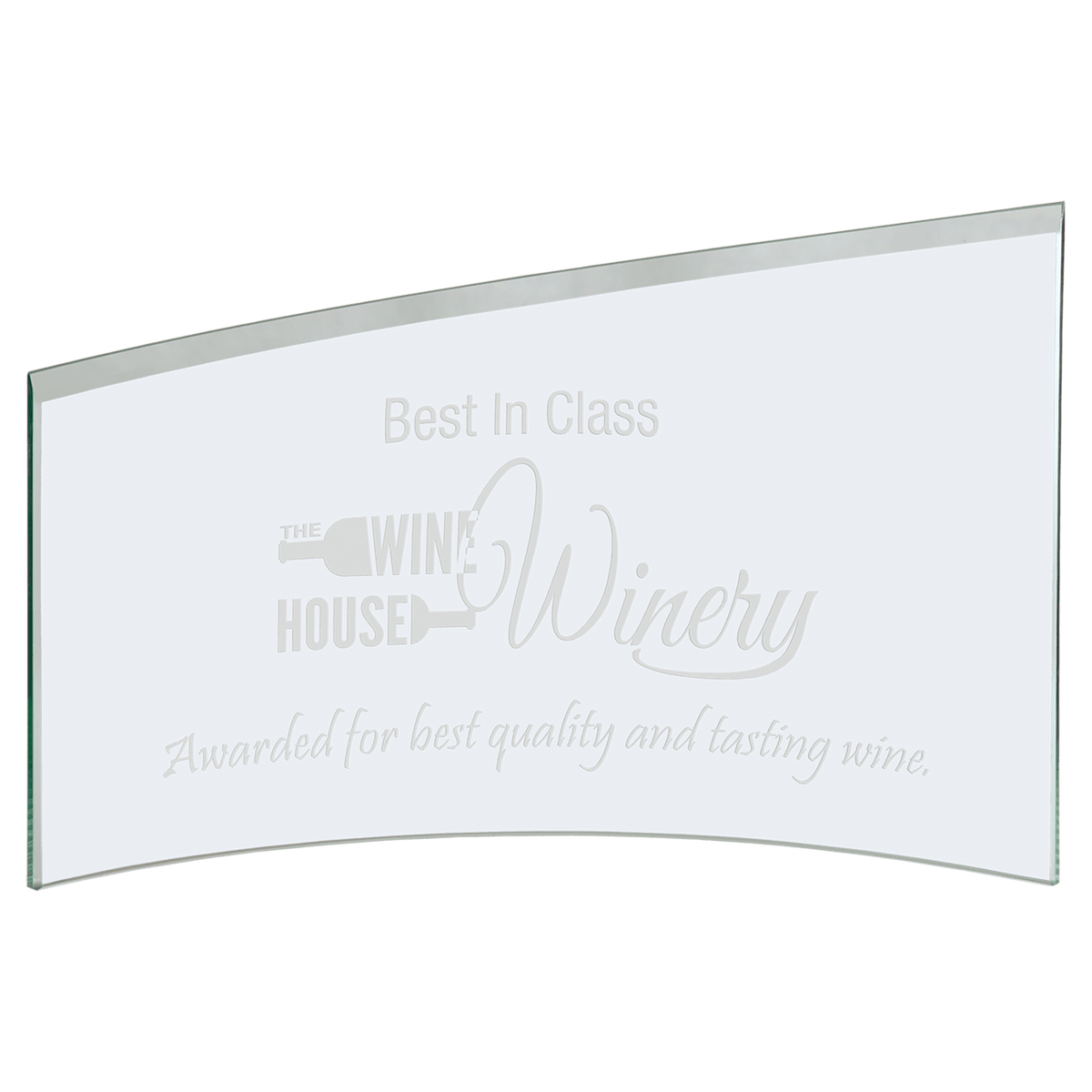 Jade Slanted Glass Crescent Award — 11" × 8 7/8"