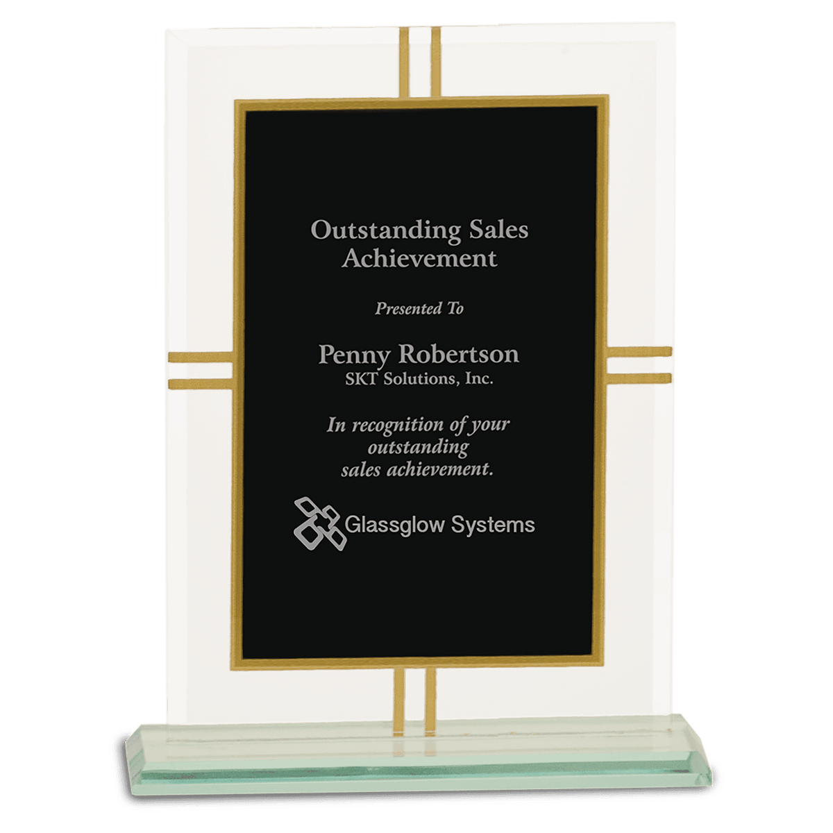 8 1/2" Contemporary Glass 4-Point Award