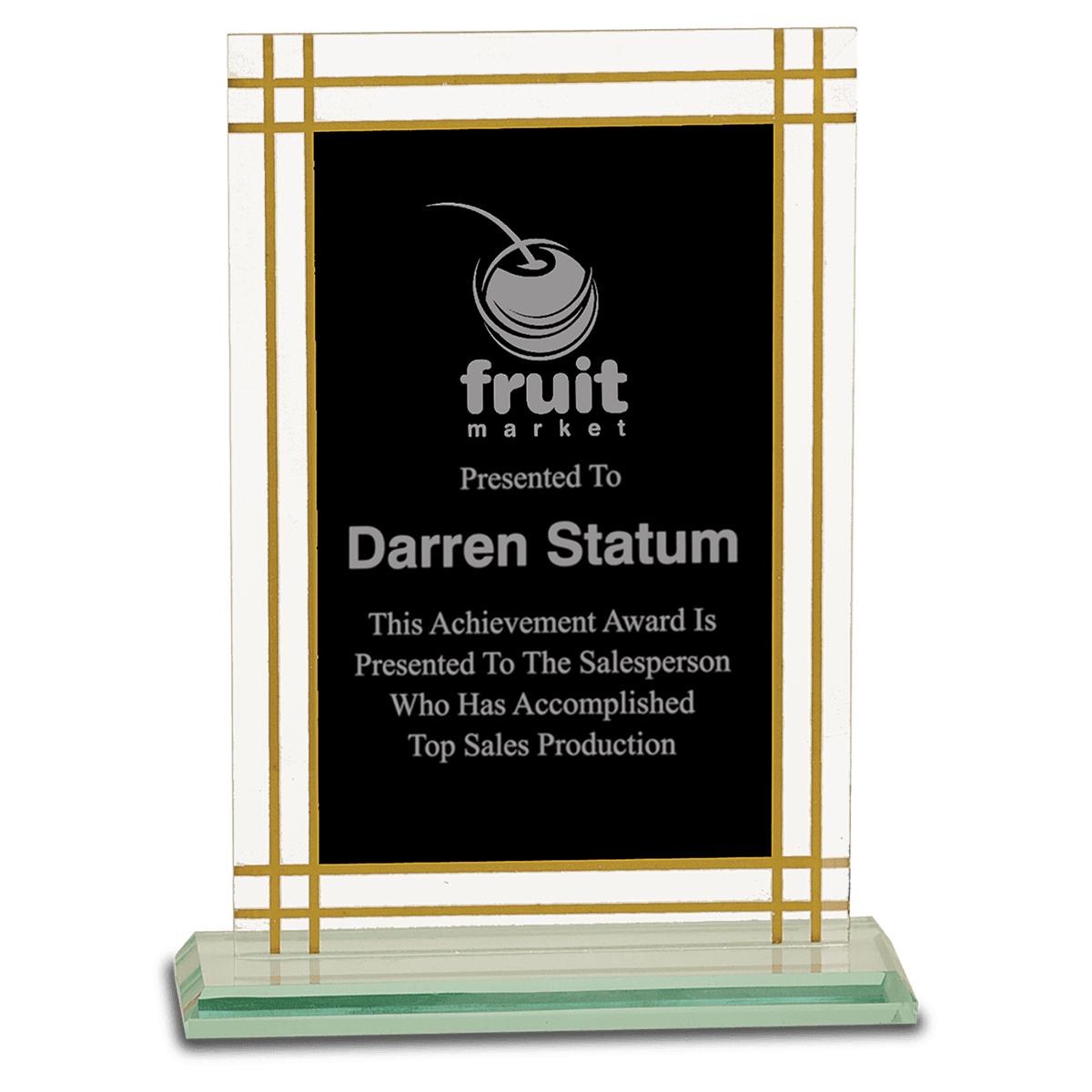 7 1/2" Contemporary Glass Full Border Award
