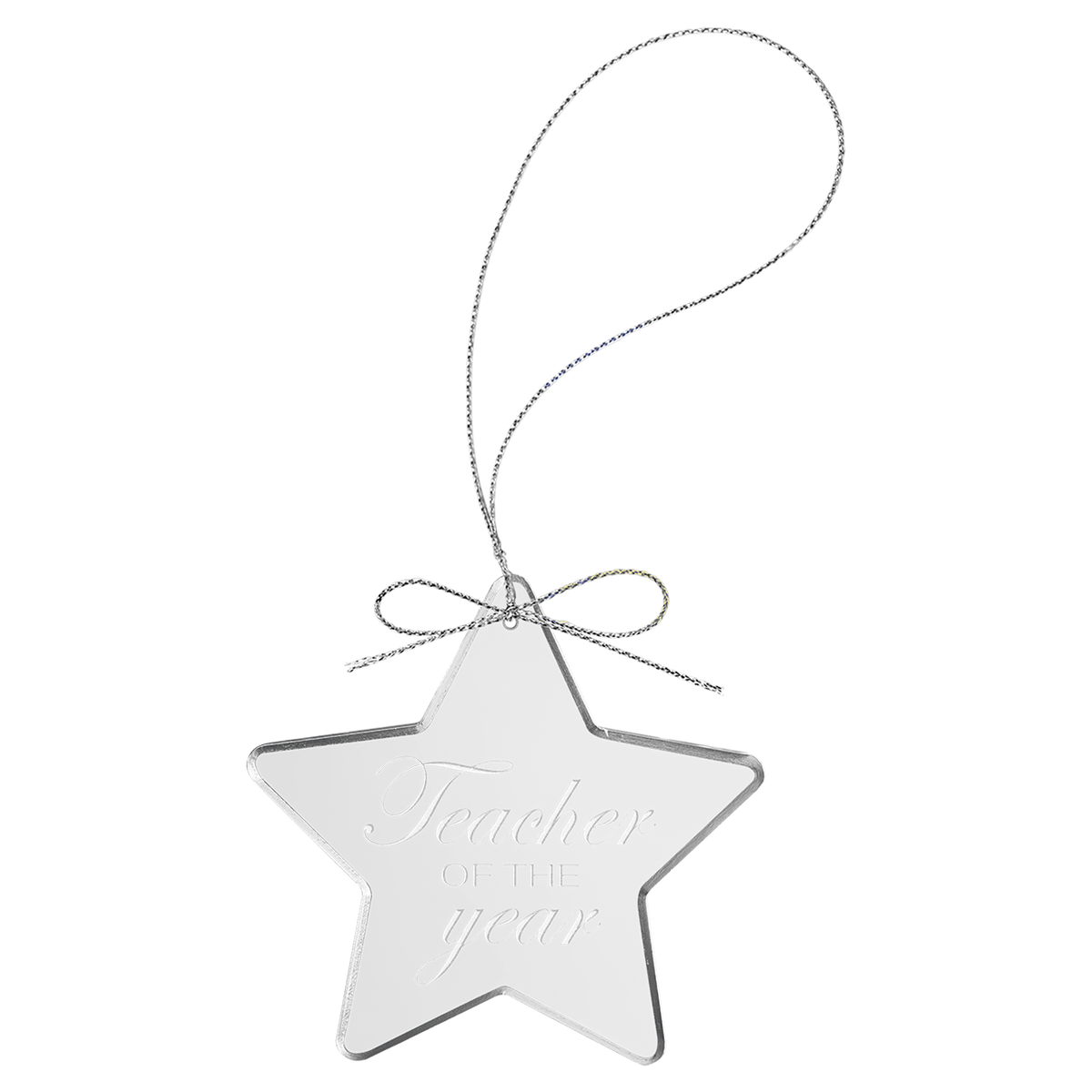Clear Glass Ornaments — Round, Oval and Star
