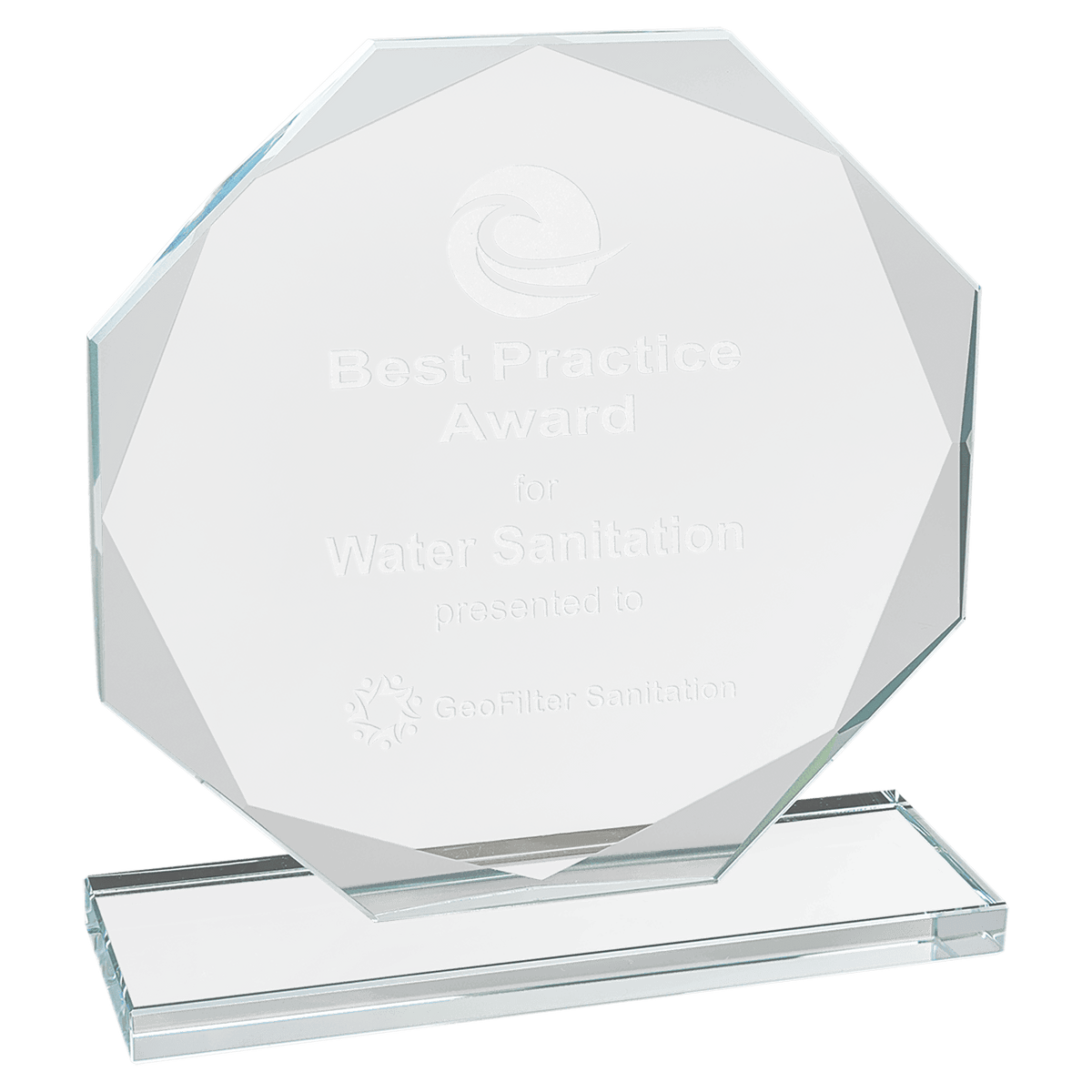 6 1/2" Octagon Glass Award