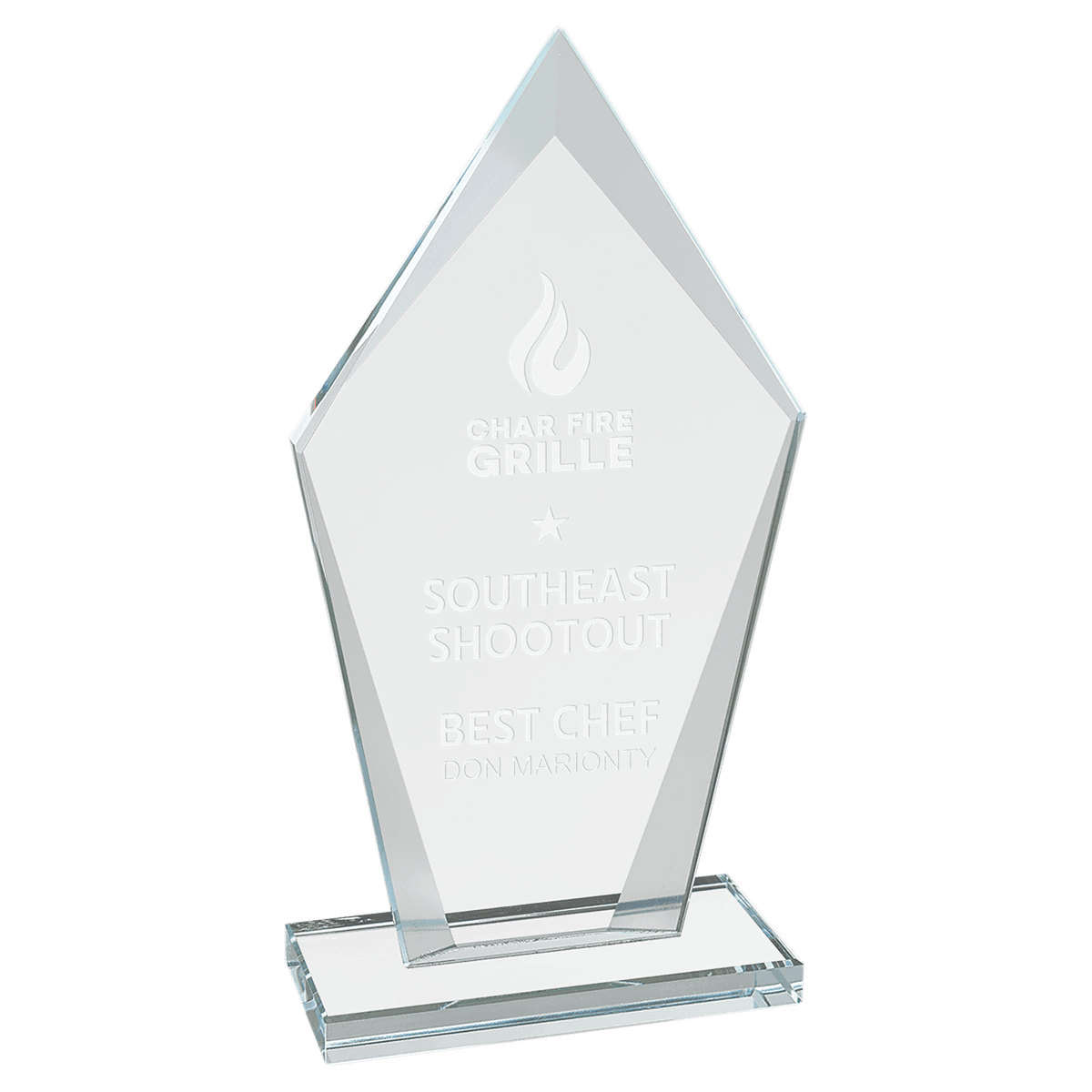 7 1/2" Diamond Glass Award