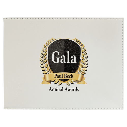 9" x 12" White Laserable Leatherette Certificate Holder