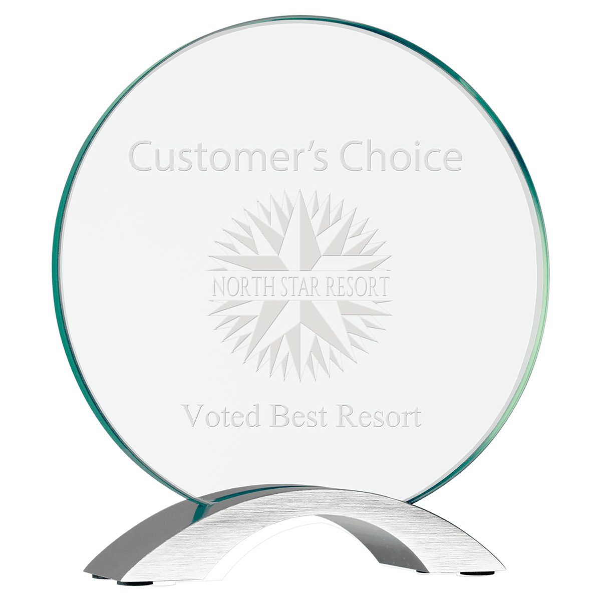 Cosmic Glass Award with Silver Base — Shape and Size · Round · 7¼″ · CMG11