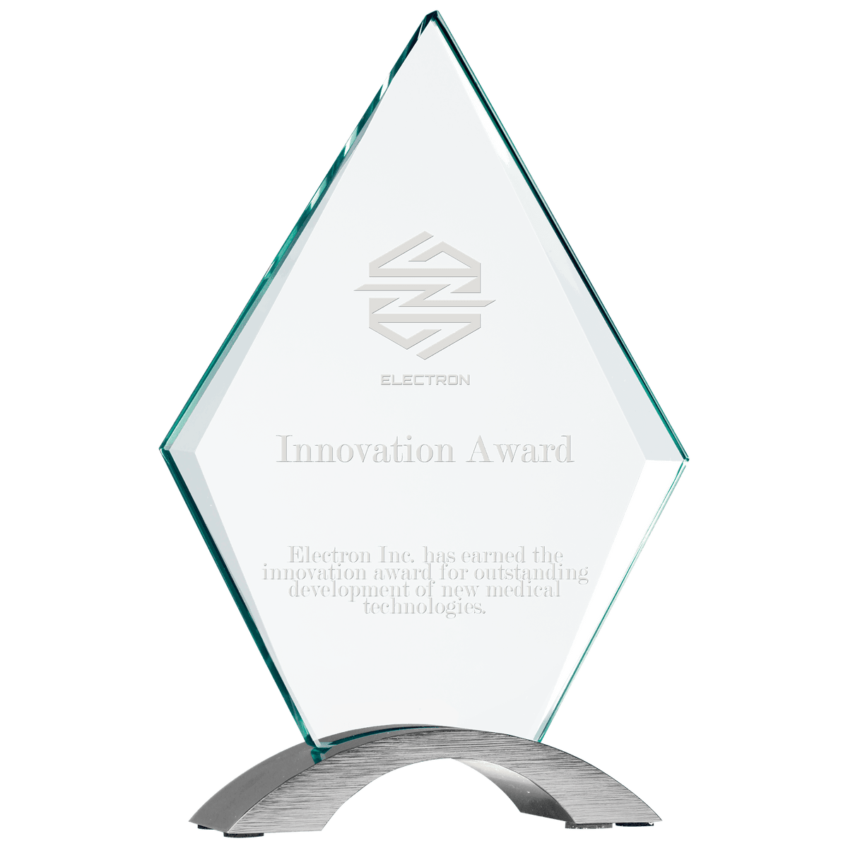 Cosmic Glass Award with Silver Base — Shape and Size · Diamond · 8½″ · CMG22