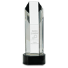 Octagon Slant-Top Crystal Award on Black Pedestal Base