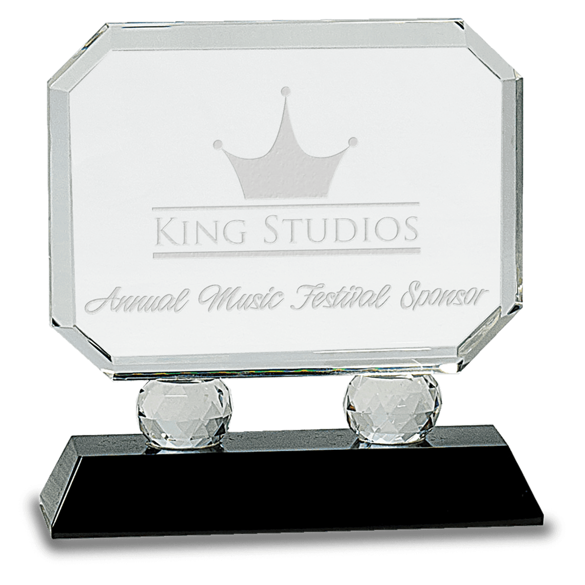6" Rectangle Crystal on Pedestal Base