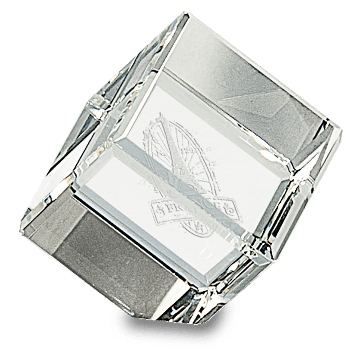 Beveled Optic Crystal Cube — Six Sizes